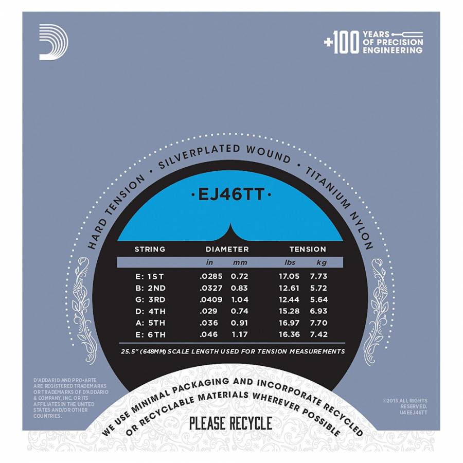 D'Addario EJ46FF Pro-Arte Carbon Hard Tension Klasik Gitar Teli | doremusic