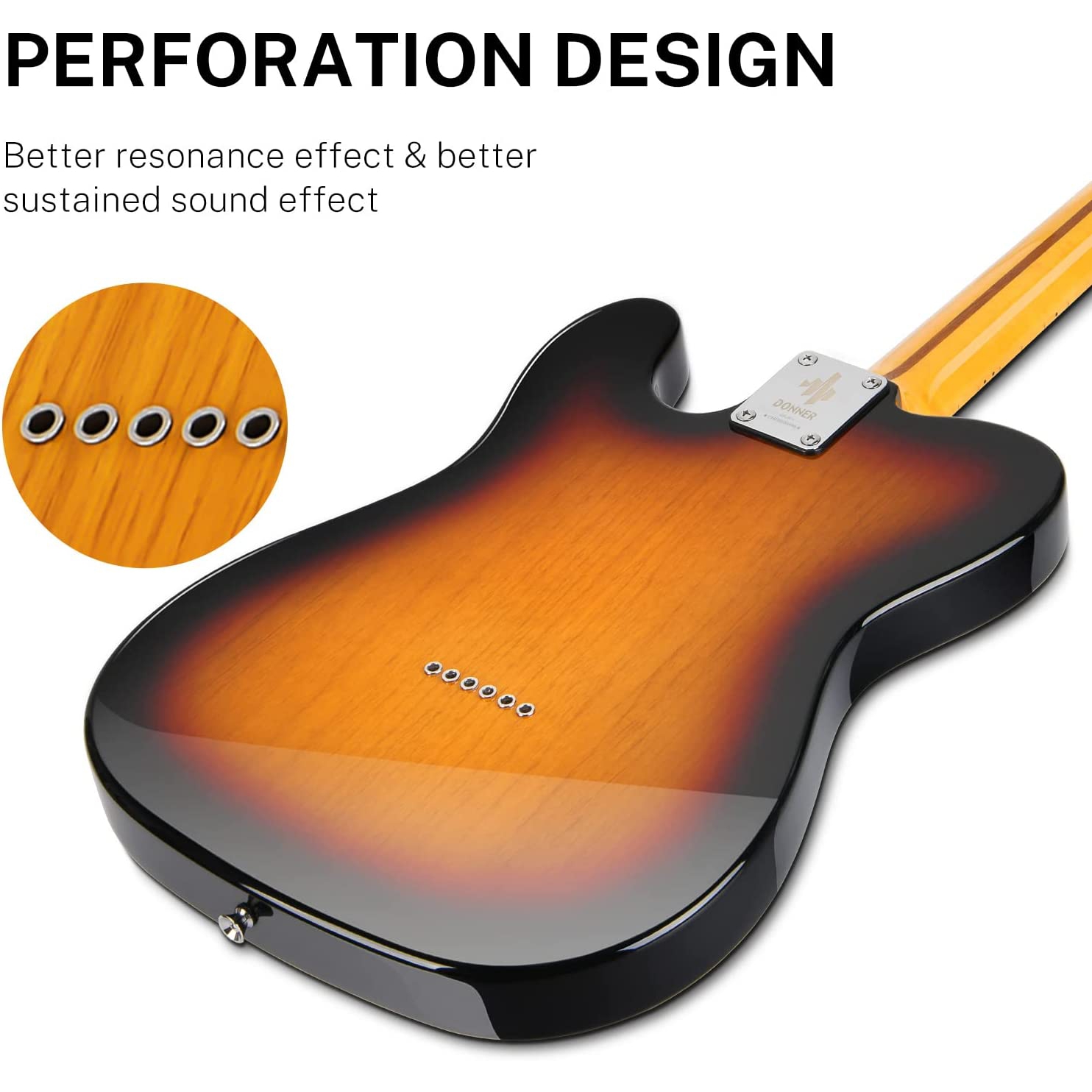 Donner DJC 1000S TL Thinline F Hole Elektro Gitar Paketi Sunburst