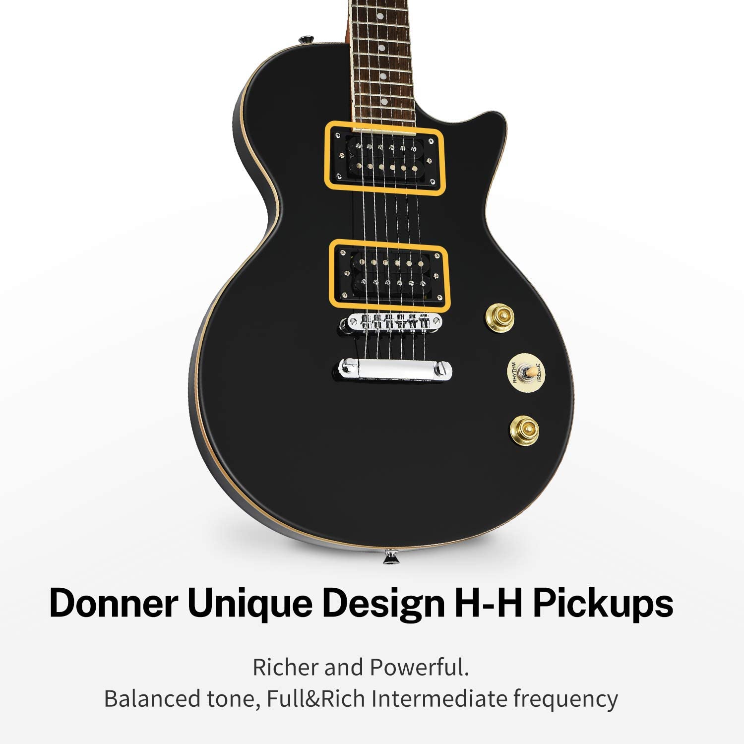 Donner DLP-124B LP Elektro Gitar Paketi (Siyah)