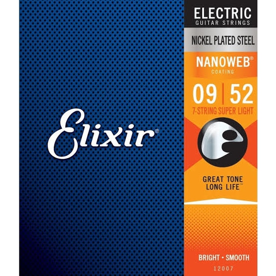 Elixir 12007 Nanoweb Super Light 7 Telli Elektro Gitar Teli 9 52