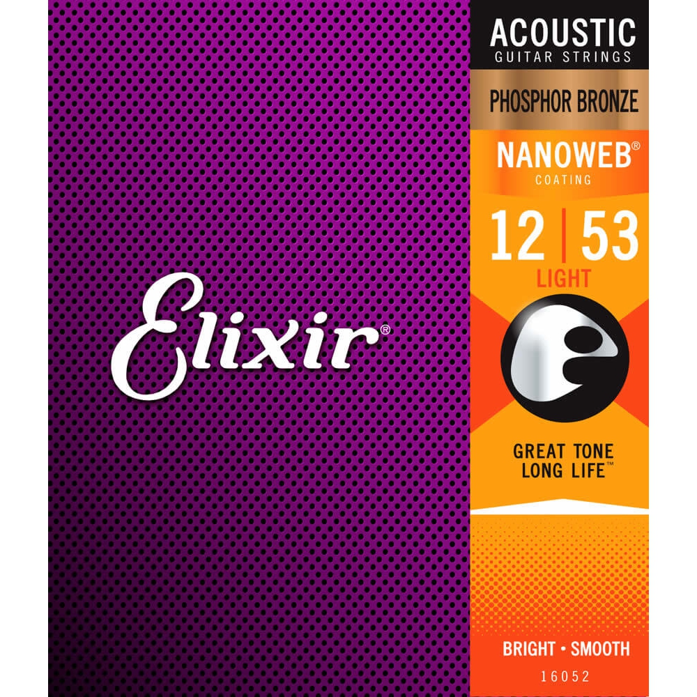 Elixir 16052 Nanoweb Phosphor Bronze Akustik Gitar Teli 12 53