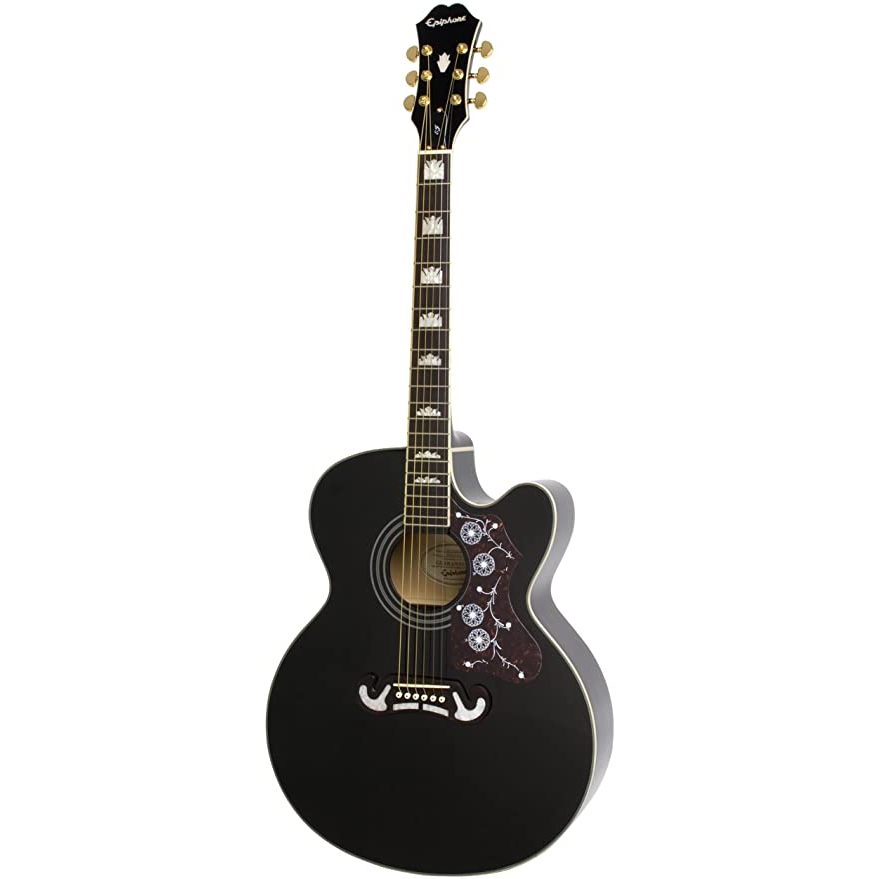 Epiphone EJ 200 CE Gold Elektro Akustik Gitar Siyah
