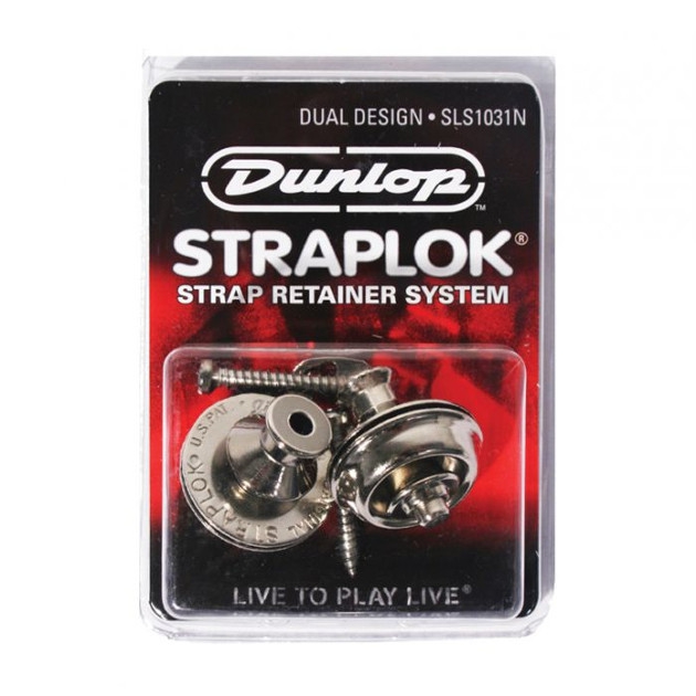 Jim Dunlop SLST001 Dual Design Straplocks Mit Sitzgurt – Für Gitarren Und Bässe