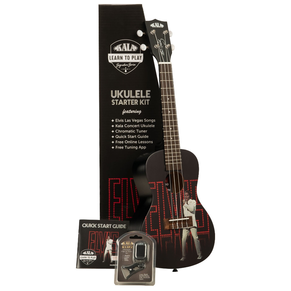 Kala Elvis Viva Las Vegas Concert Ukulele E itim Seti