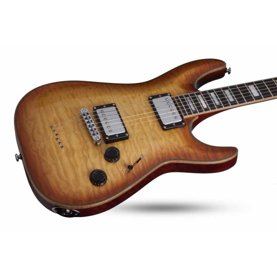 Schecter C 1 Custom Elektro Gitar Natural Vintage Burst