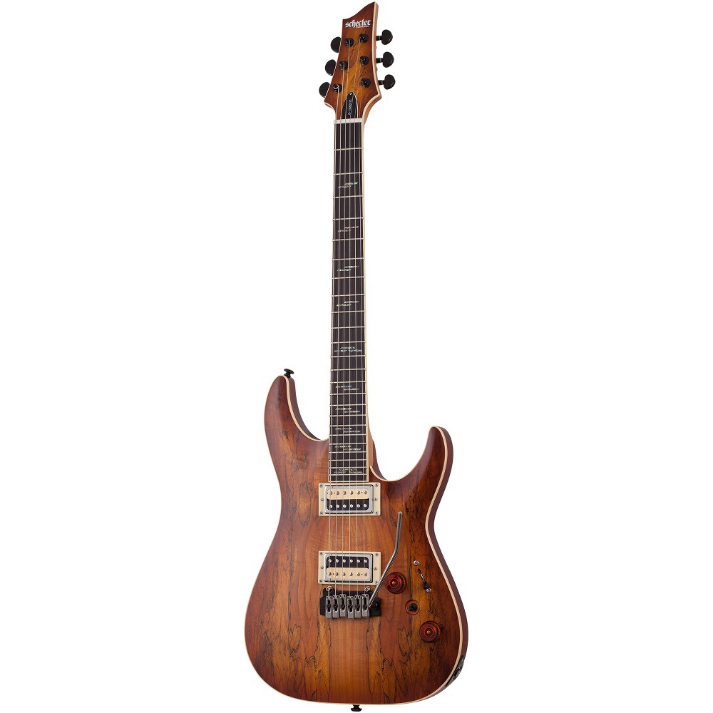 Schecter C 1 Exotic Spalted Maple Elektro Gitar Satin Natural Vintage Burst
