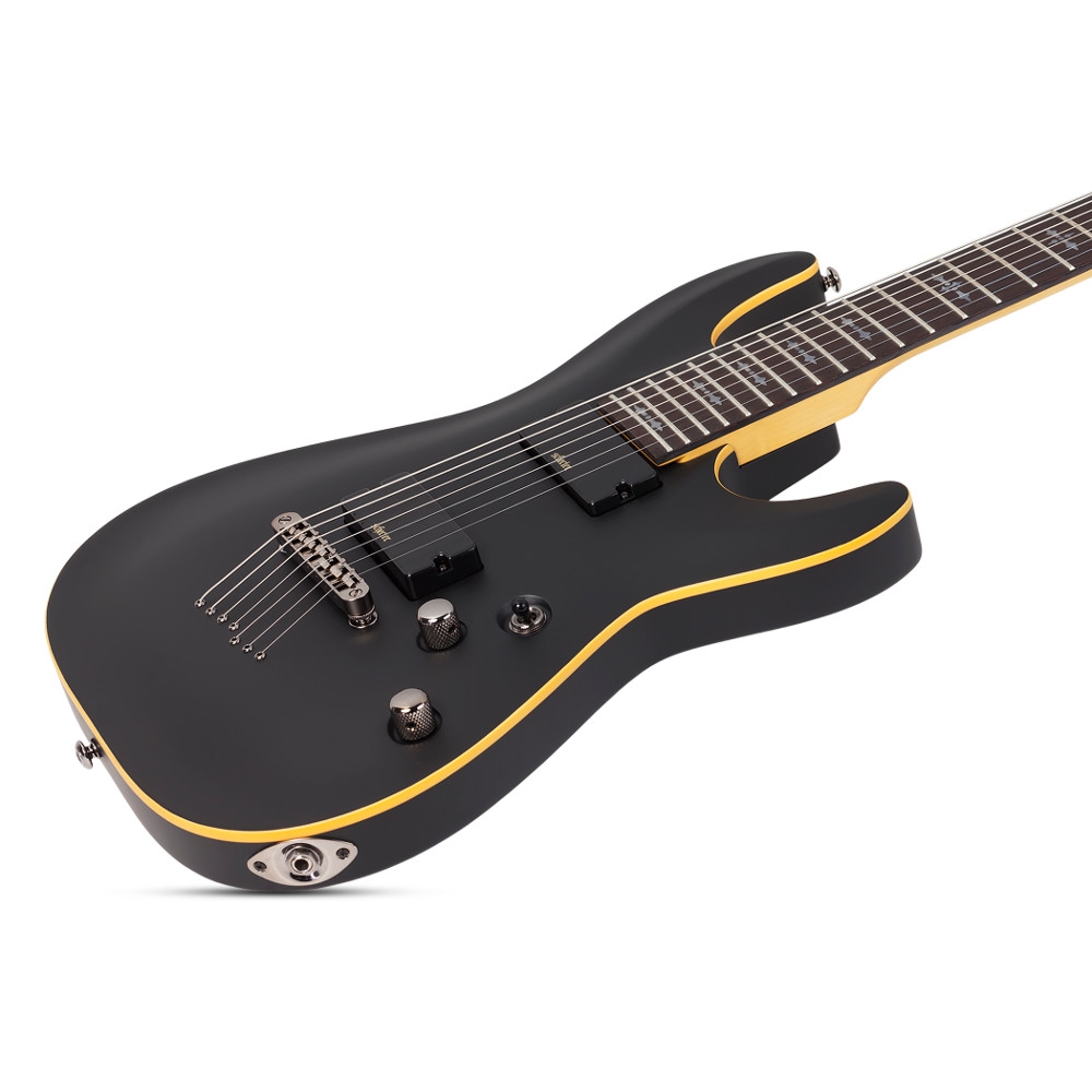 Schecter Demon 7 Elektro Gitar Aged Black Satin